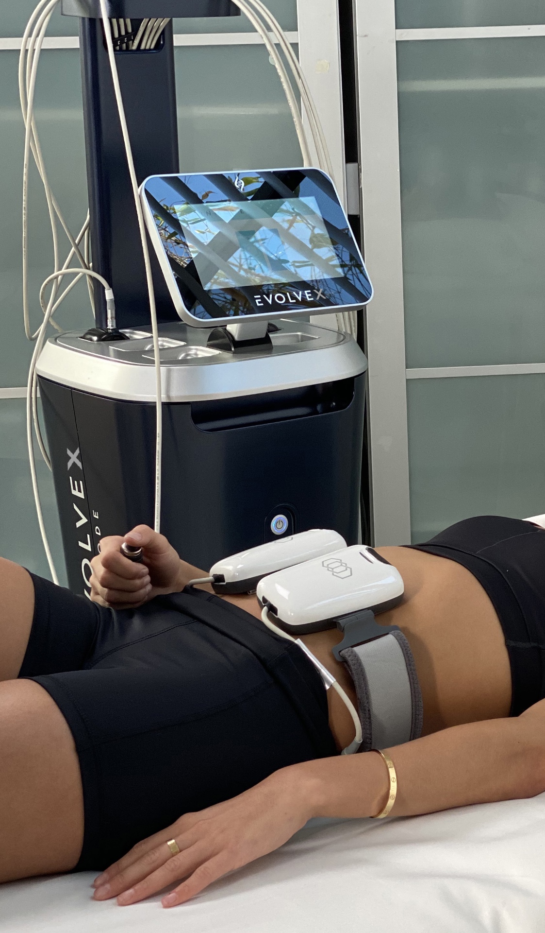 Body-contouring treatment in progress at Grace MedSpa in Austin