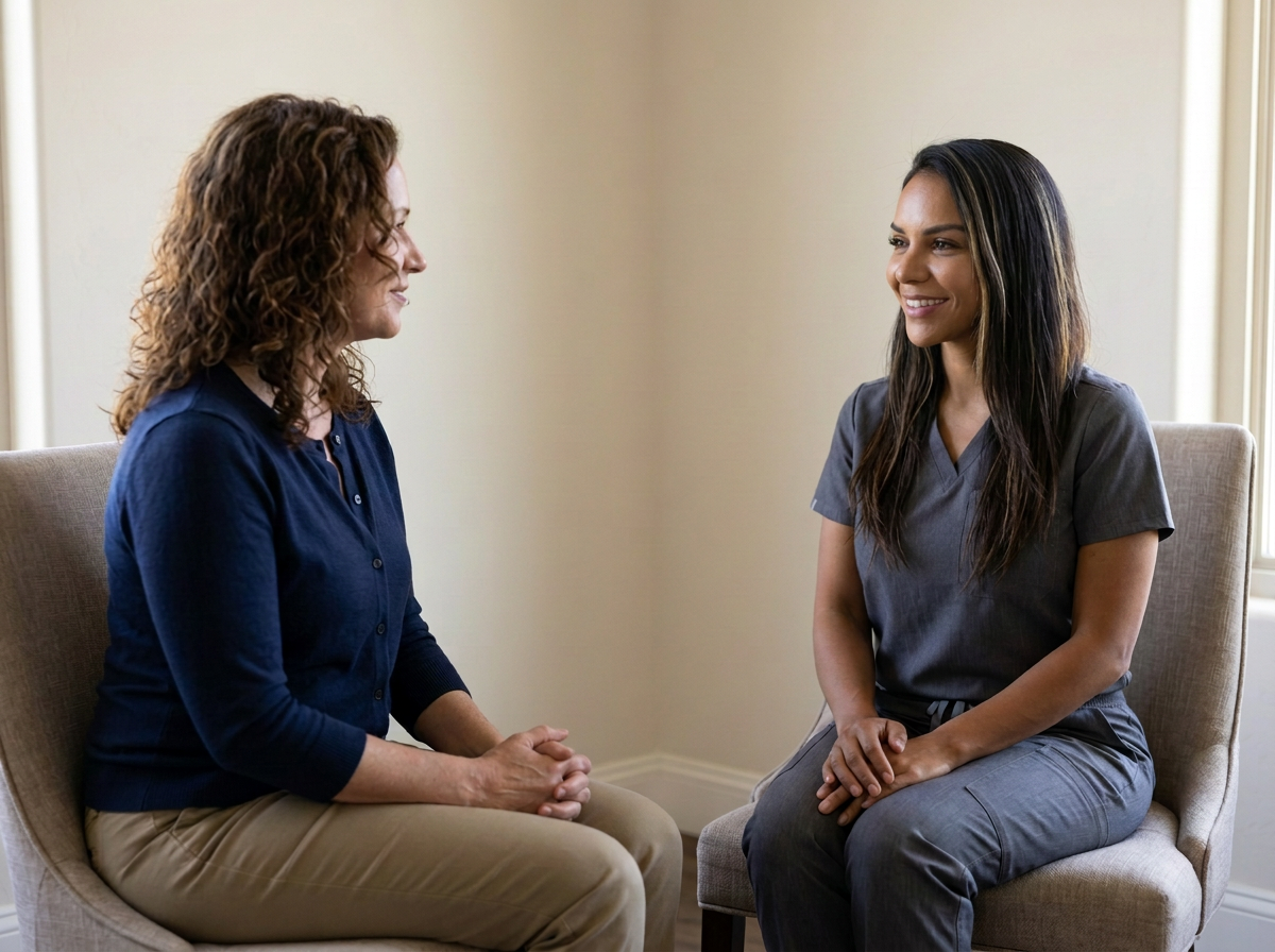 A private wellness consultation between a provider and patient